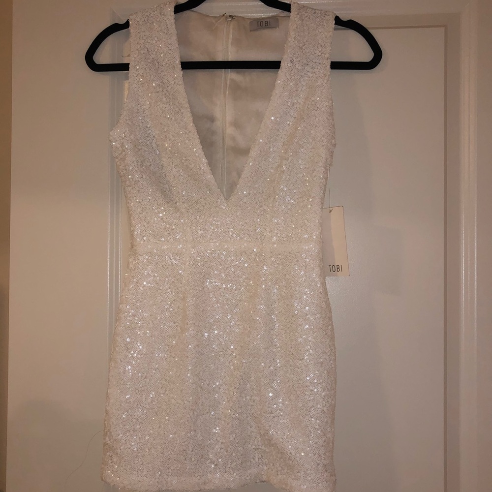 White sequin dresss